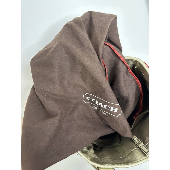 COACH Vintage Metallic Straw Leather Woven Tote Hand Bag - Picture 8 of 10